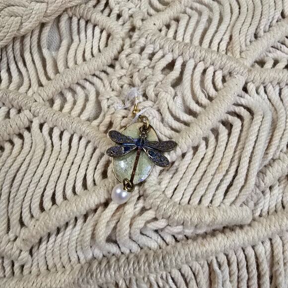 Vintage MACRAME purse cottage boho 70s handmade bag festival feminine beachy - Picture 8 of 13